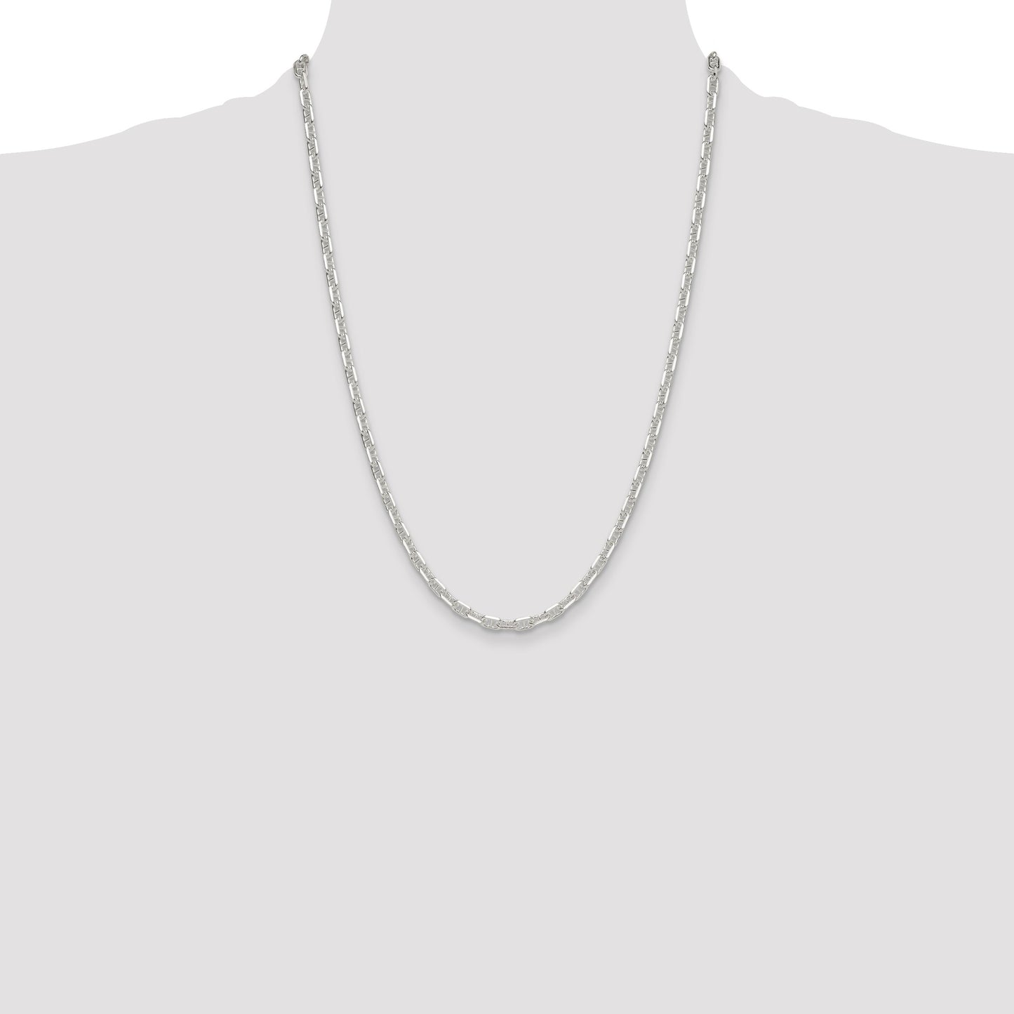 Sterling Silver Polished and D/C 4.75mm Mariner Link Chain