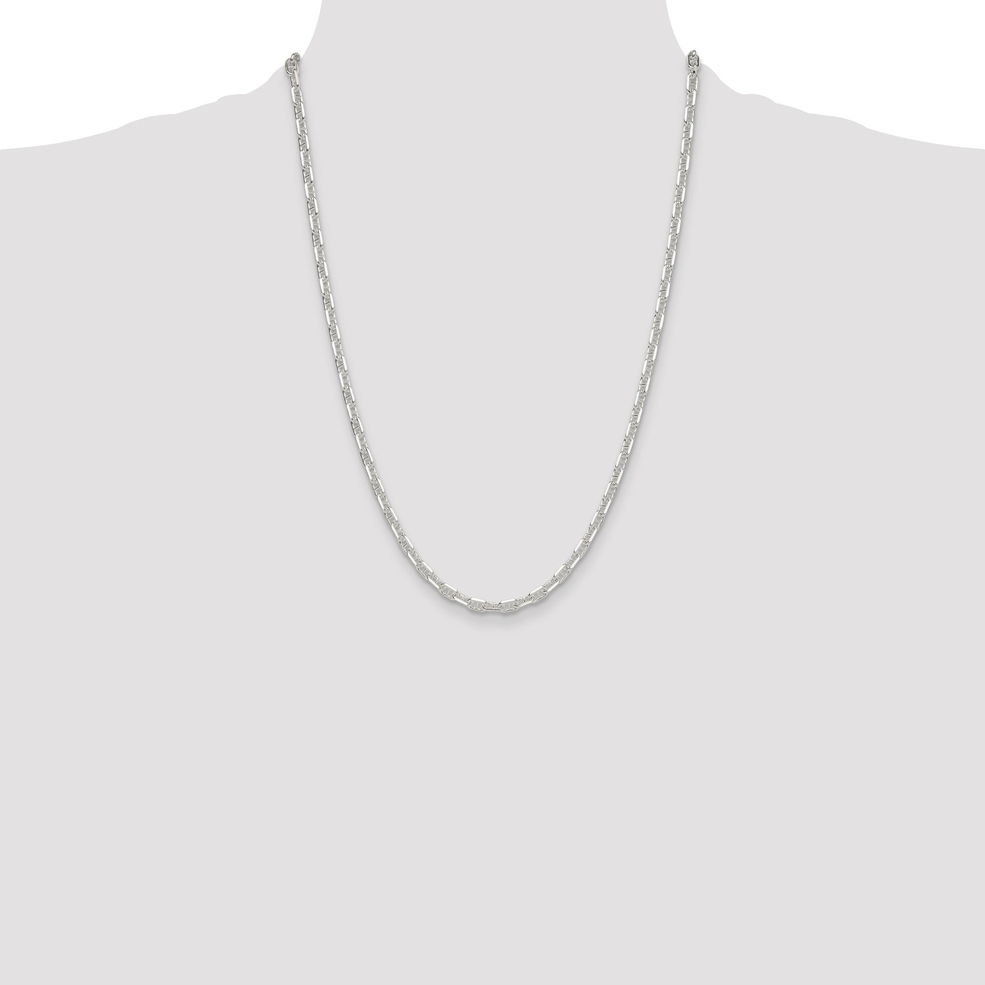 Sterling Silver Polished and D/C 4.75mm Mariner Link Chain