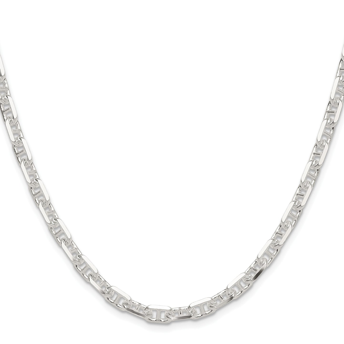 Sterling Silver Polished and D/C 5.5mm Mariner Link Chain