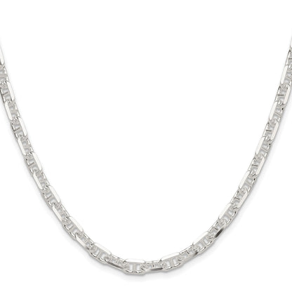 Sterling Silver Polished and D/C 5.5mm Mariner Link Chain