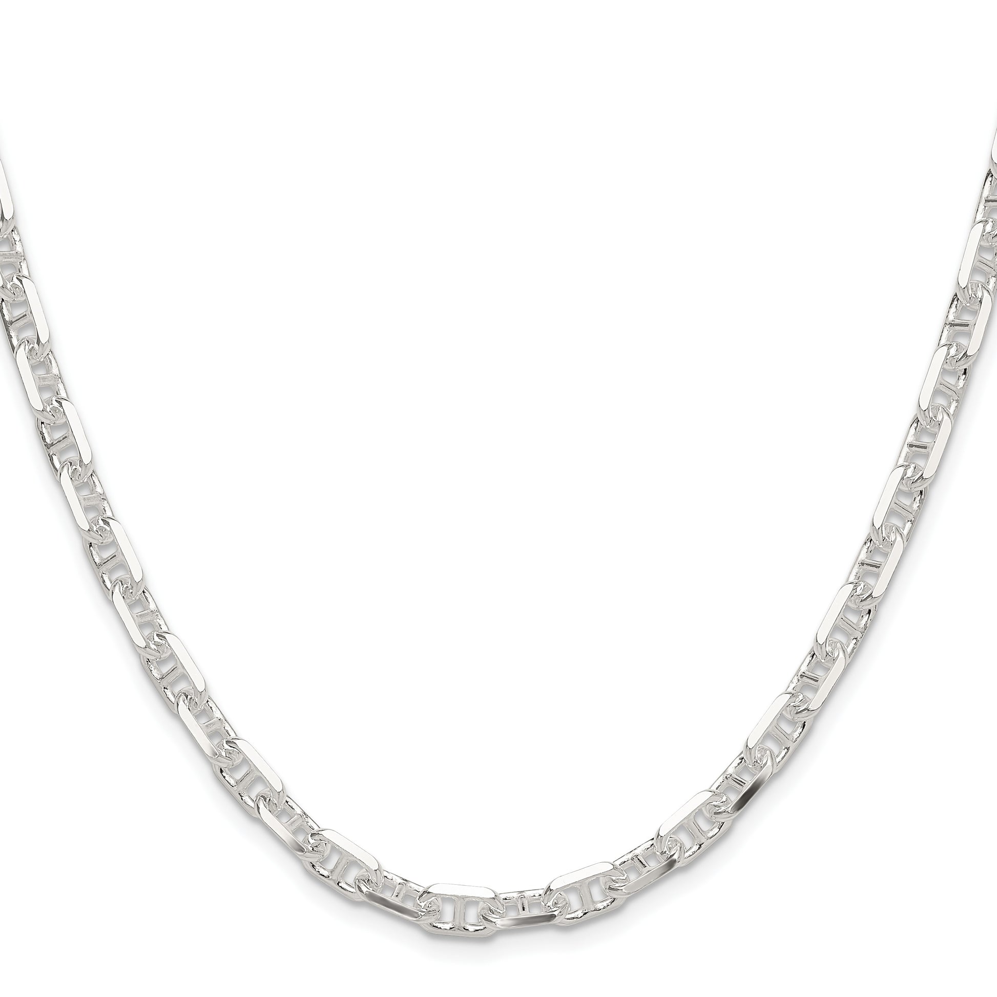 Sterling Silver Polished and D/C 5.5mm Mariner Link Chain