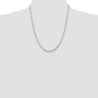 Sterling Silver Polished and D/C 5.5mm Mariner Link Chain