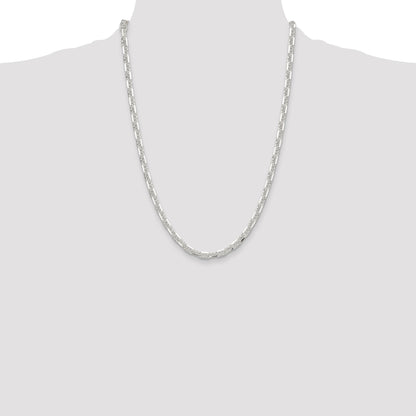Sterling Silver Polished and D/C 5.5mm Mariner Link Chain
