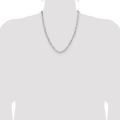 Sterling Silver 4.0mm Lightweight Flat Figaro Chain