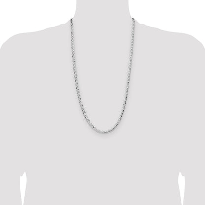 Sterling Silver 4.0mm Lightweight Flat Figaro Chain