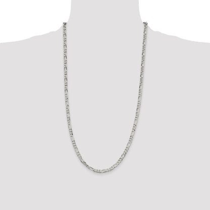 Sterling Silver 4.5mm Lightweight Flat Figaro Chain