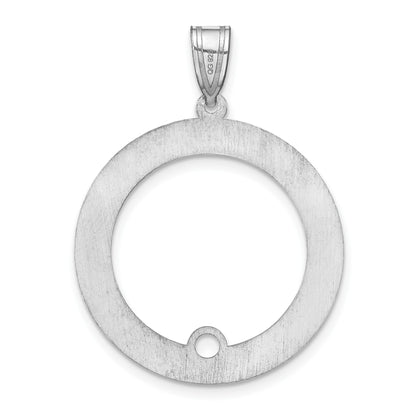 SSilver/Rh-plated 1 Birthstone Circle w/SSilver Bezel Family Pendant