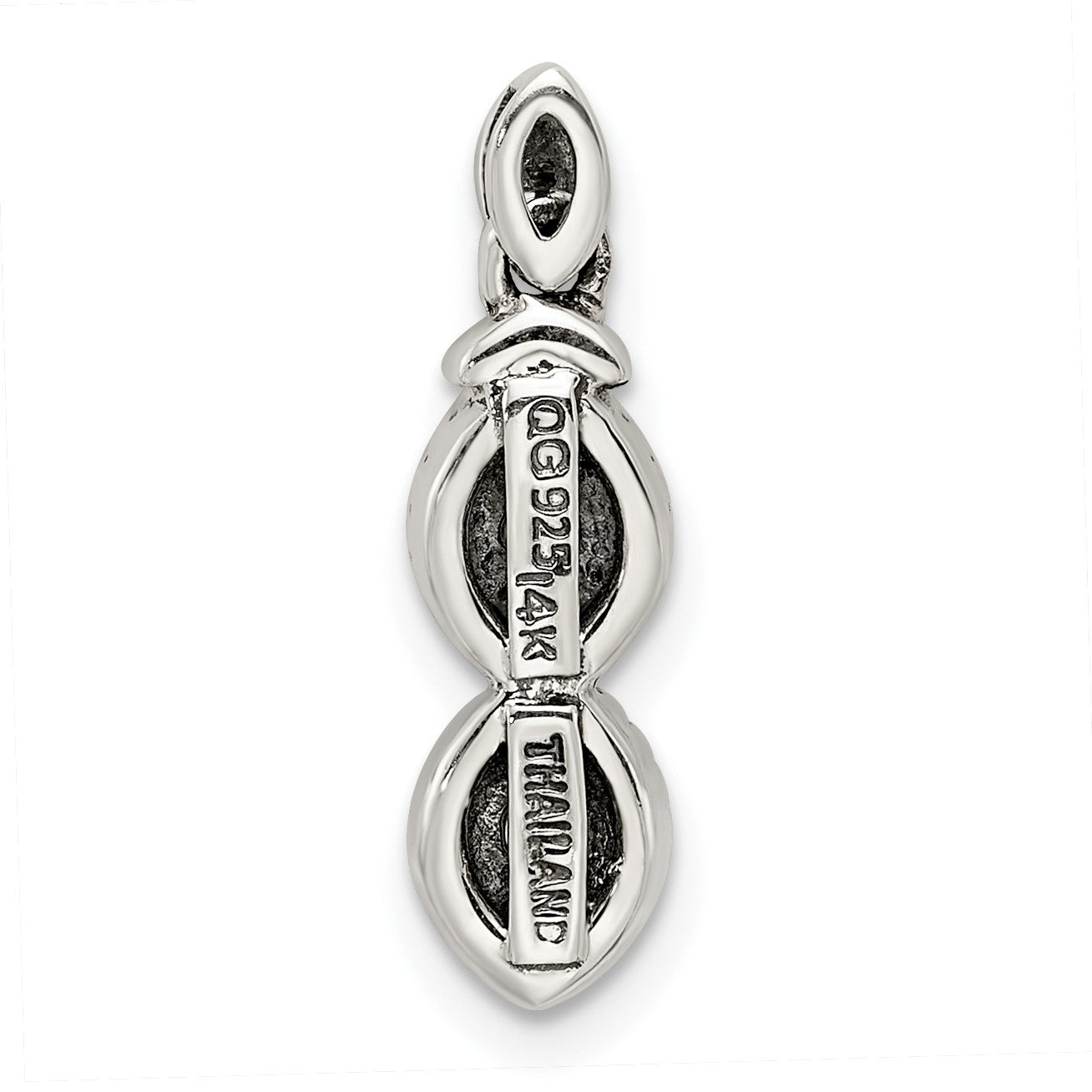 Sterling Silver Antiqued w/14k 2-stone w/Diamond Mothers Pendant Semi-Mount