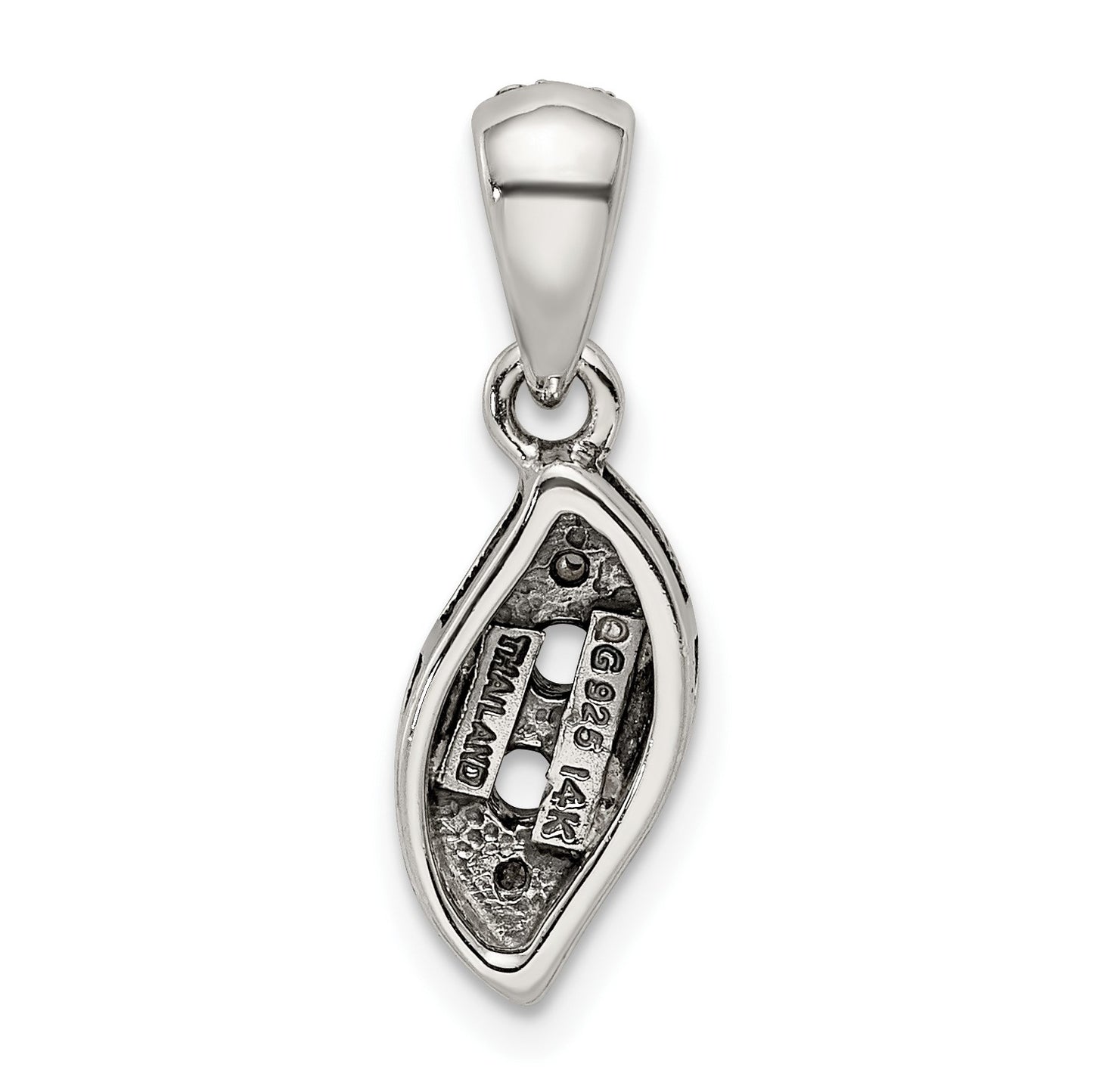 Sterling Silver Antiqued w/14k 2-stone w/Diamond Mothers Pendant Semi-Mount