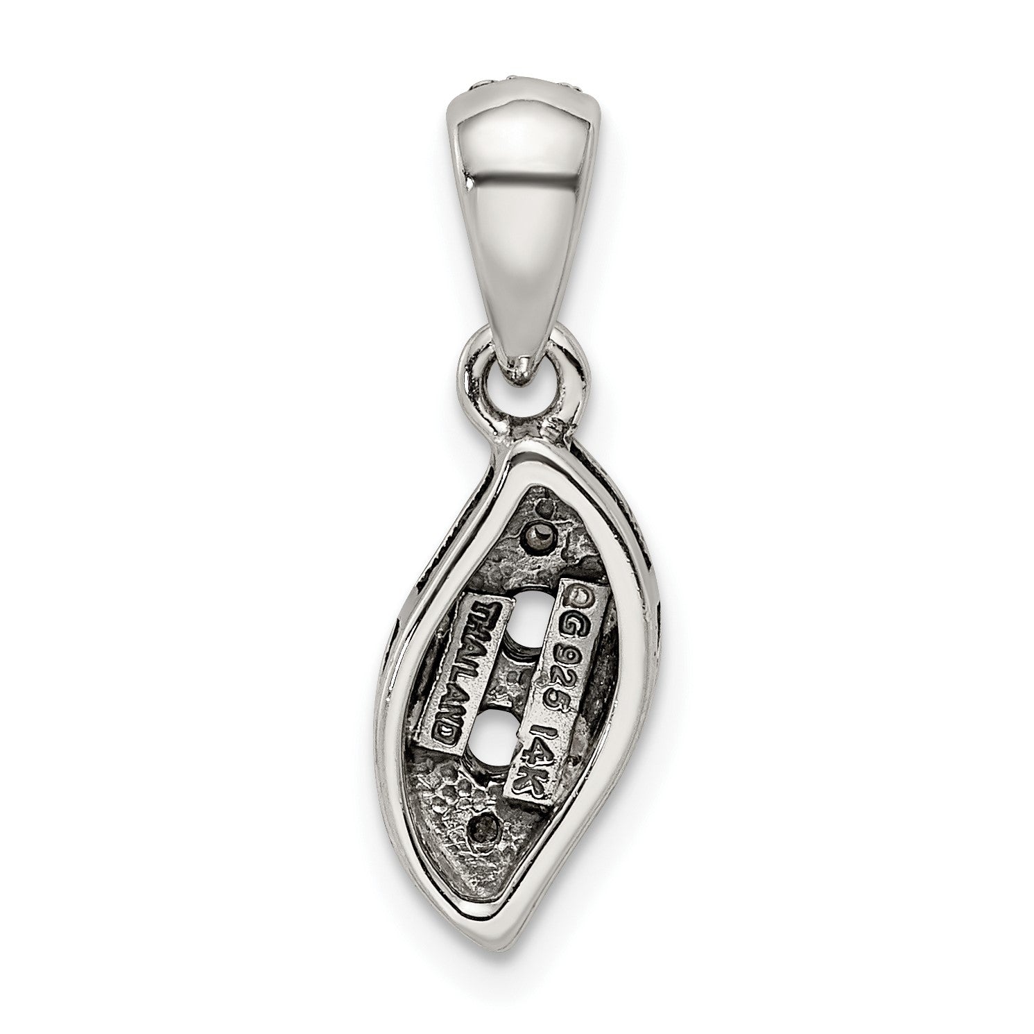 Sterling Silver Antiqued w/14k 2-stone w/Diamond Mothers Pendant Semi-Mount