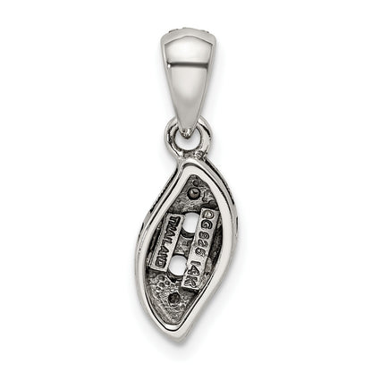 Sterling Silver Antiqued w/14k 2-stone w/Diamond Mothers Pendant Semi-Mount