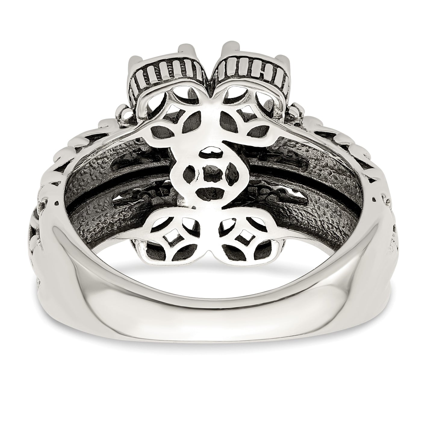 Sterling Silver Antiqued w/14k 5-stone Mother's Ring Mounting