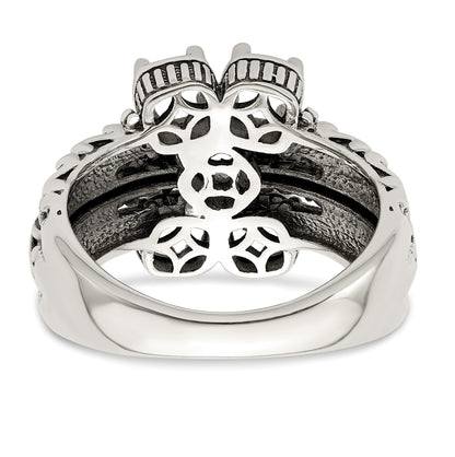 Sterling Silver Antiqued w/14k 5-stone Mother's Ring Mounting