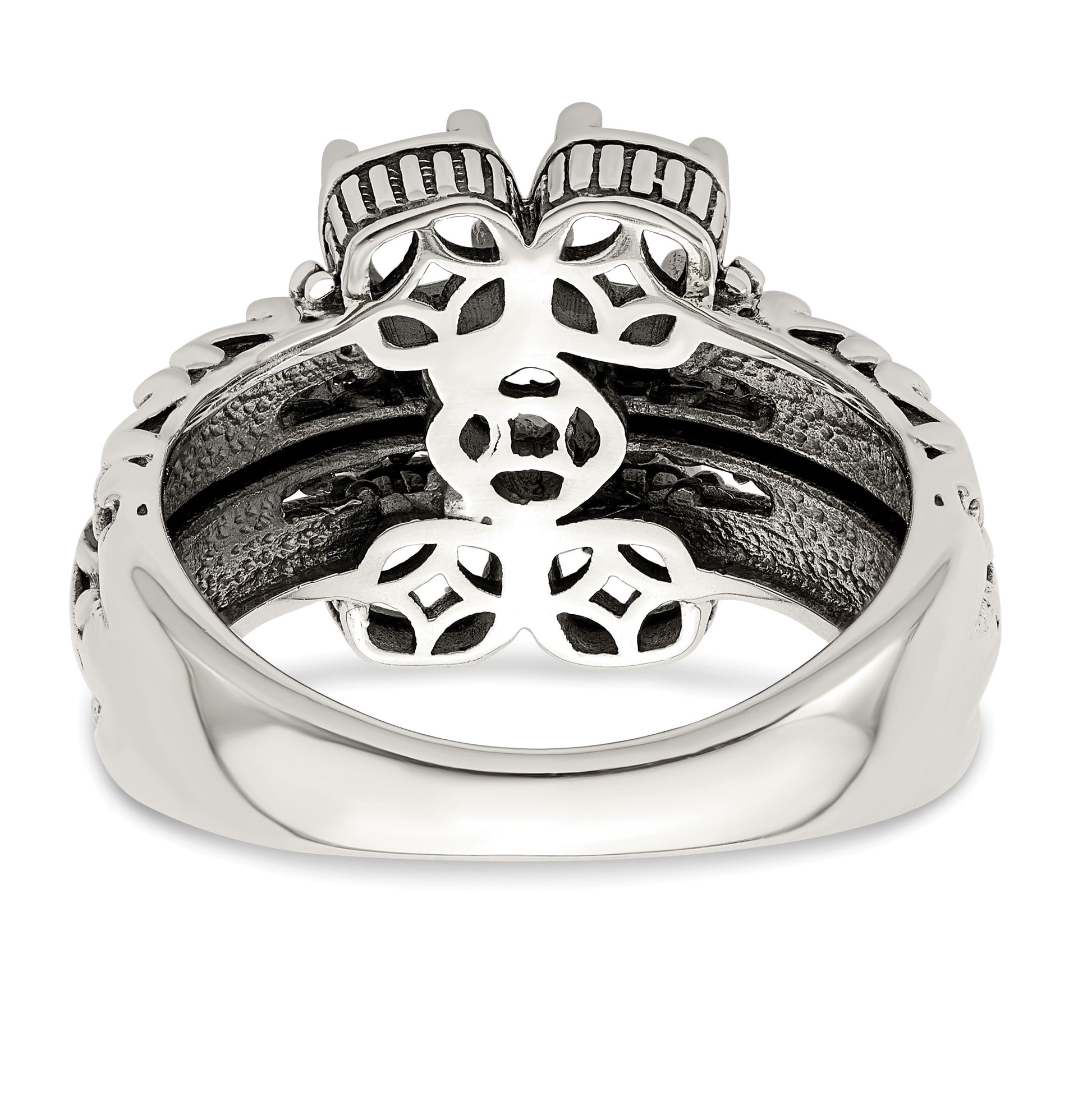 Sterling Silver Antiqued w/14k 5-stone Mother's Ring Mounting