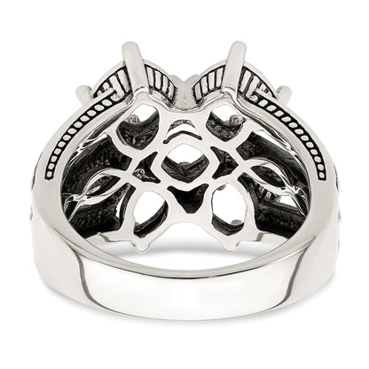 Sterling Silver Antiqued w/14k 5-stone Mother's Ring Mounting