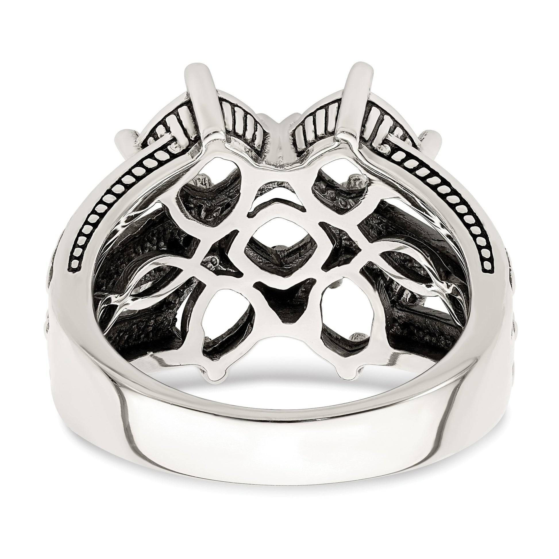 Sterling Silver Antiqued w/14k 5-stone Mother's Ring Mounting