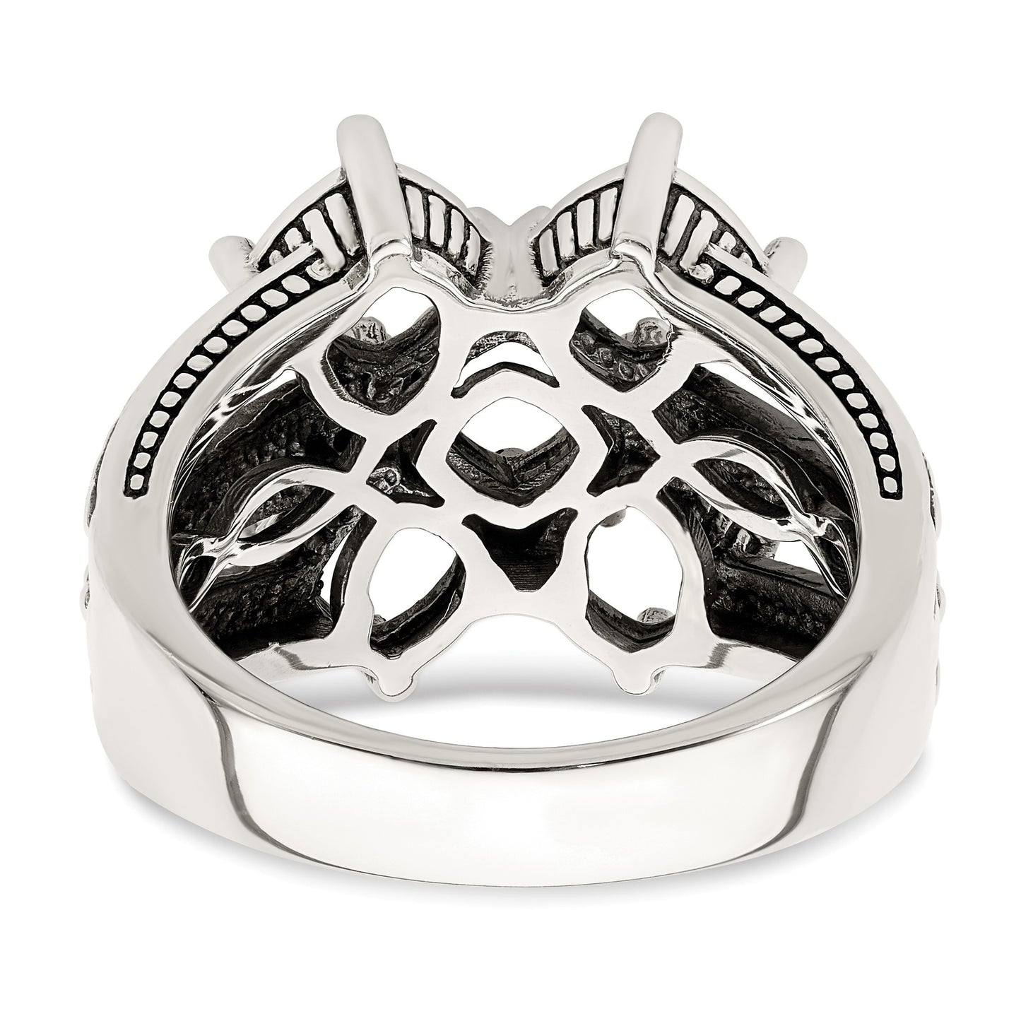 Sterling Silver Antiqued w/14k 5-stone Mother's Ring Mounting