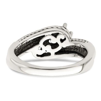 Sterling Silver Antiqued w/14k 3-stone Mother's Ring Mounting