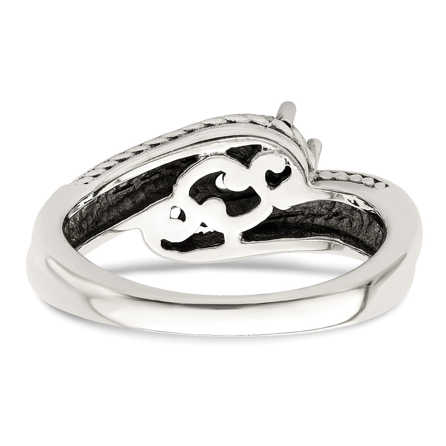 Sterling Silver Antiqued w/14k 3-stone Mother's Ring Mounting