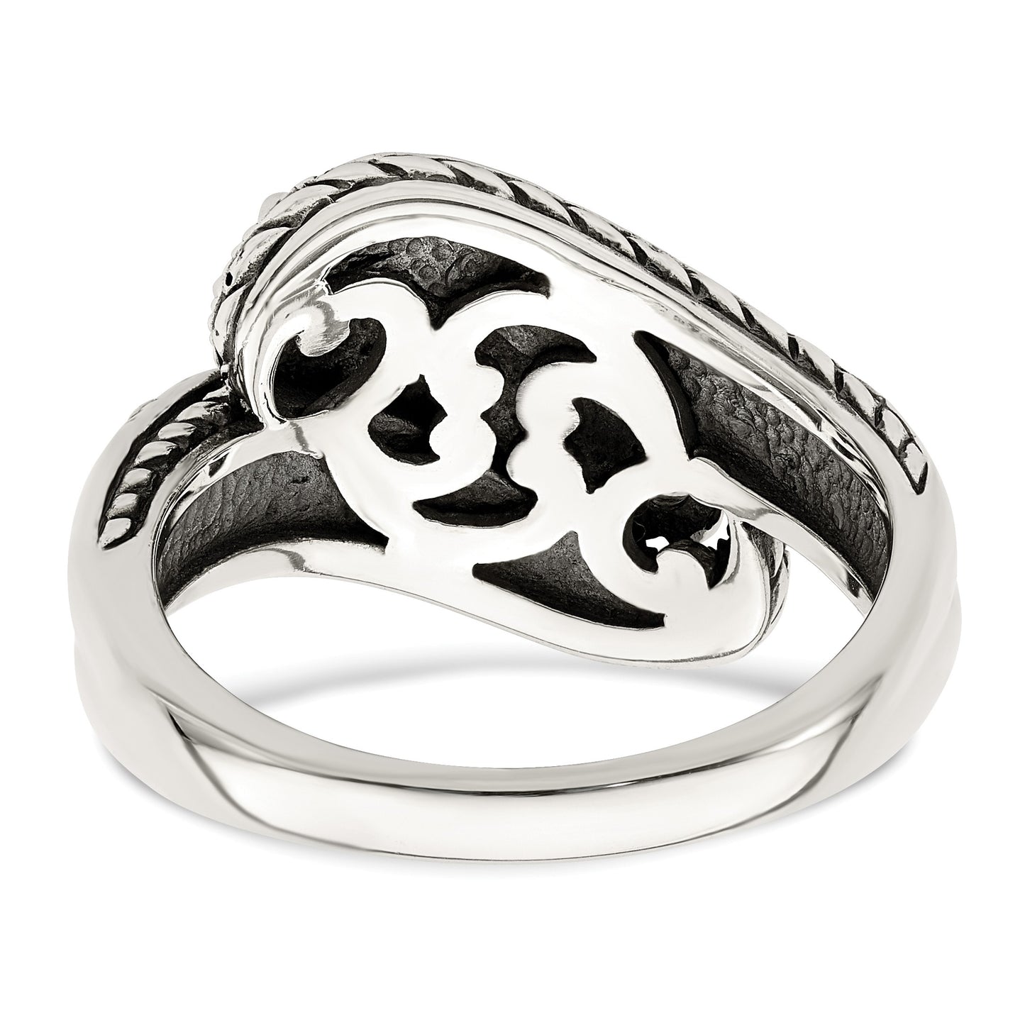 Sterling Silver Antiqued w/14k 4-stone Mother's Ring Mounting