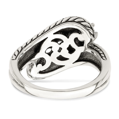 Sterling Silver Antiqued w/14k 5-stone Mother's Ring Mounting