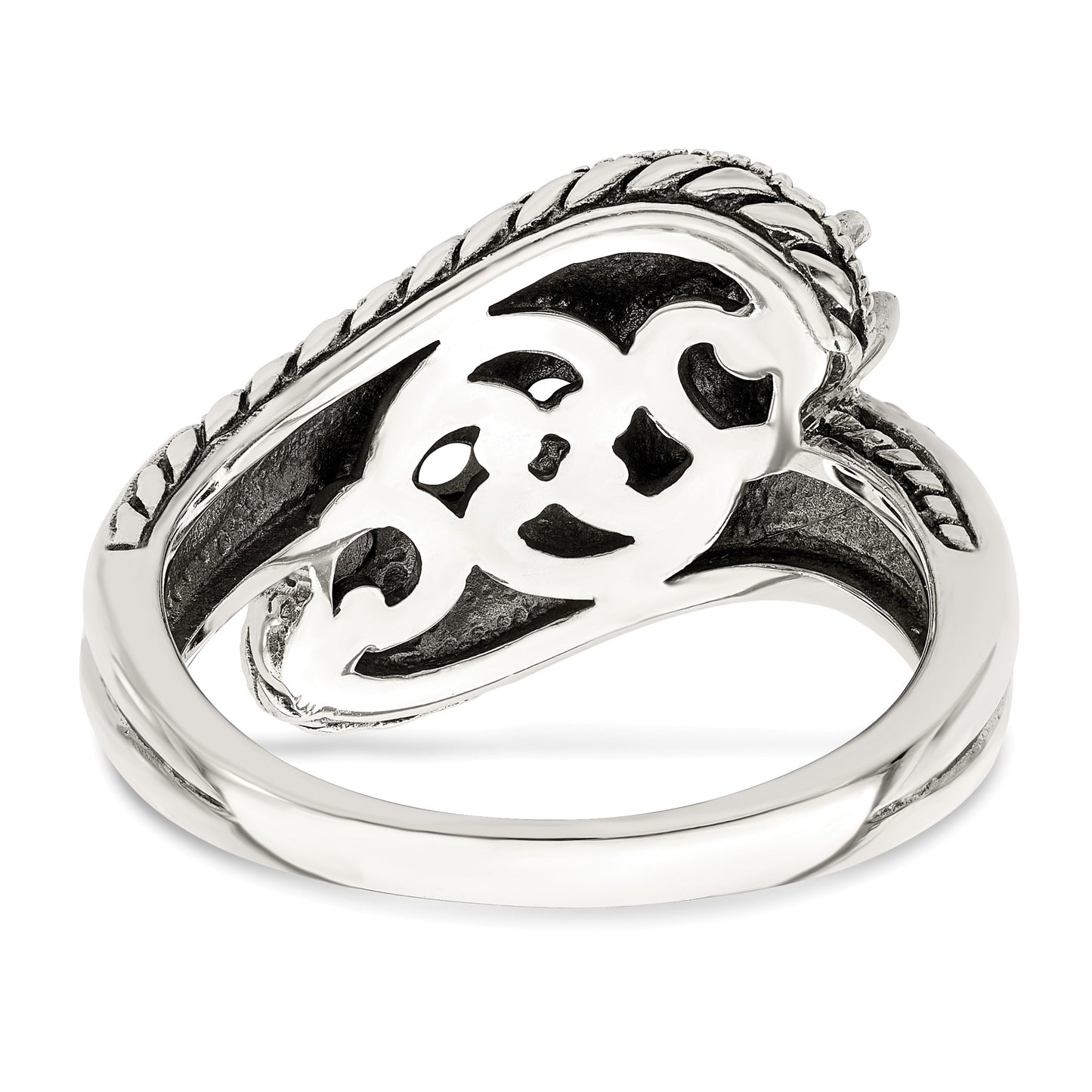 Sterling Silver Antiqued w/14k 5-stone Mother's Ring Mounting