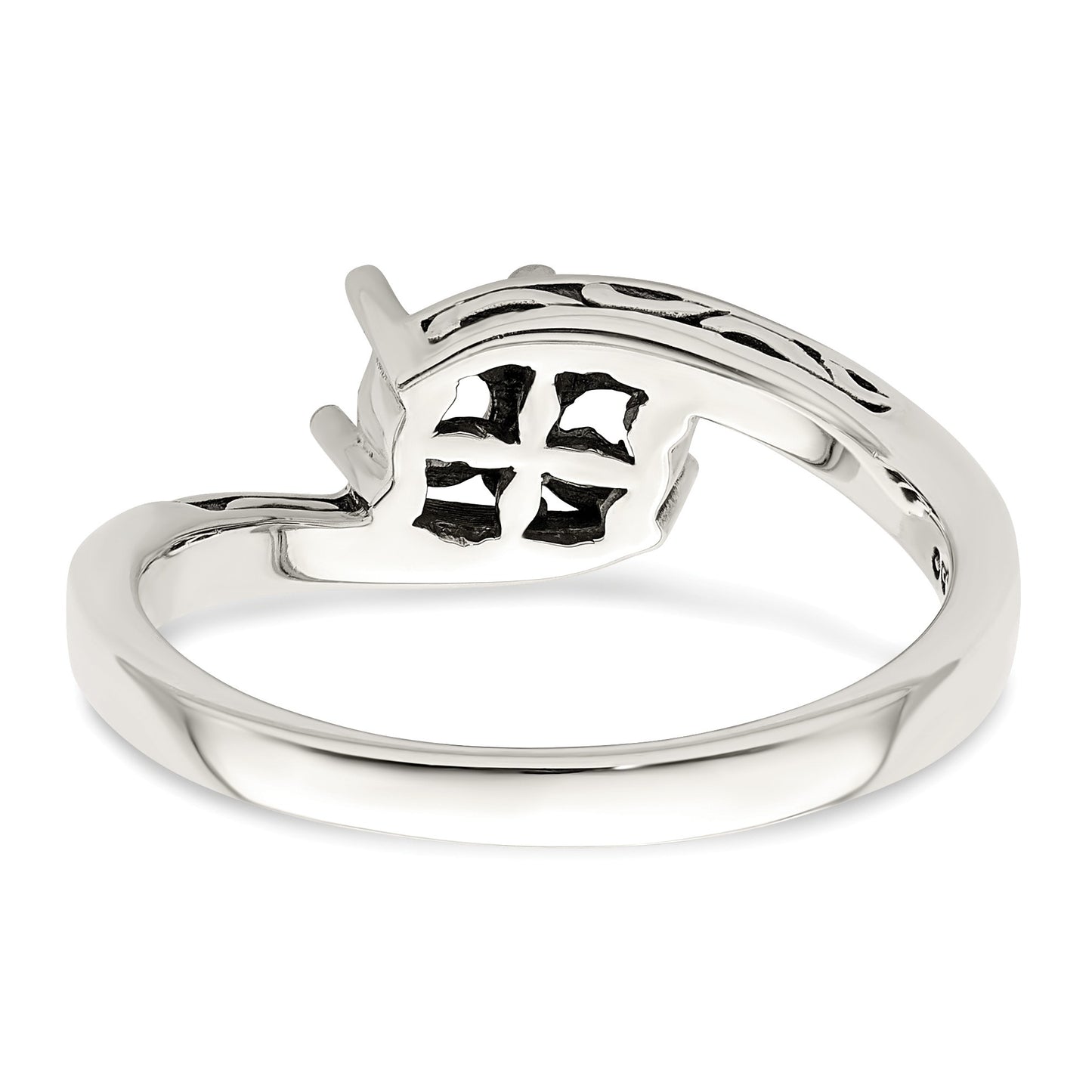 Sterling Silver Antiqued w/14k 2-stone Mother's Ring Mounting