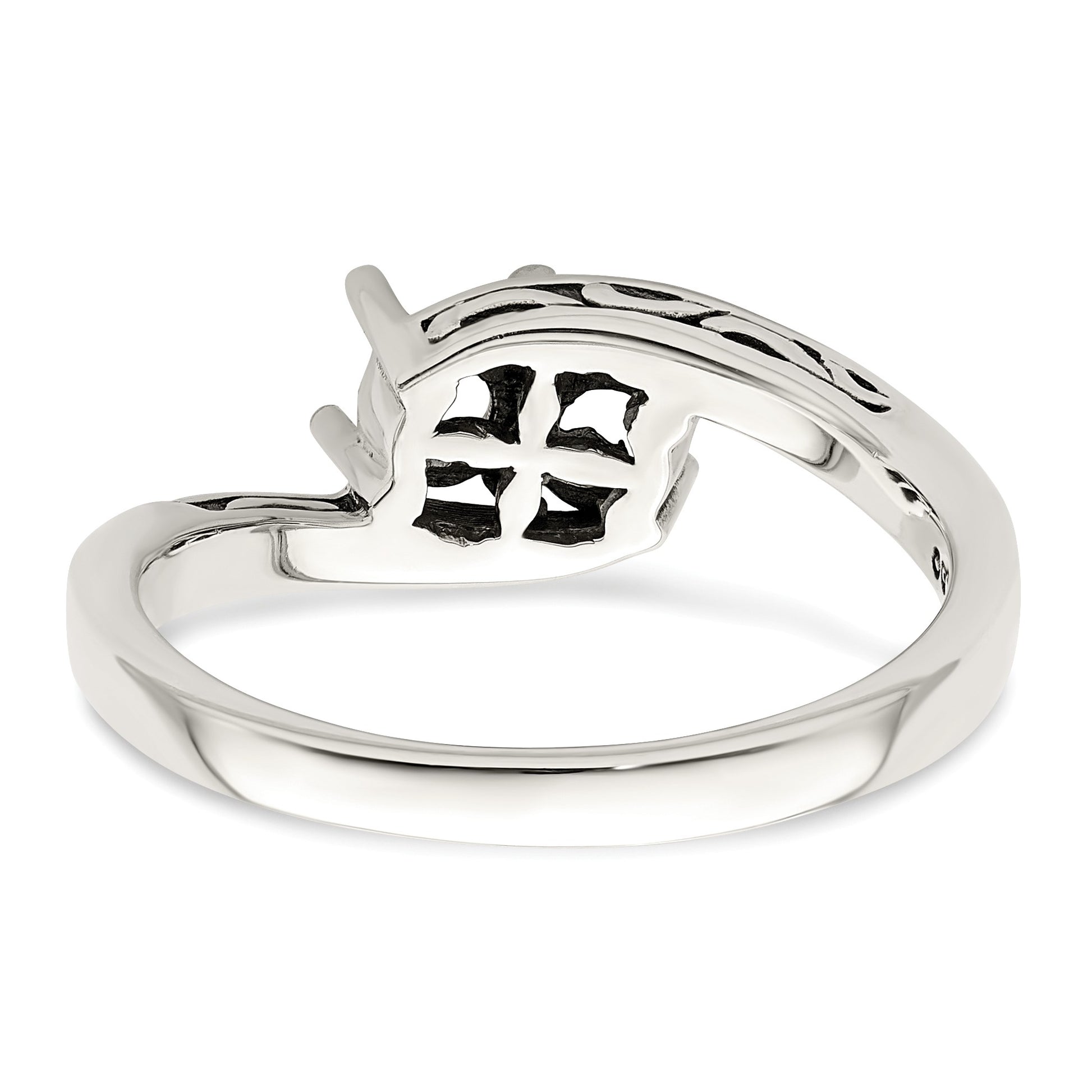 Sterling Silver Antiqued w/14k 2-stone Mother's Ring Mounting