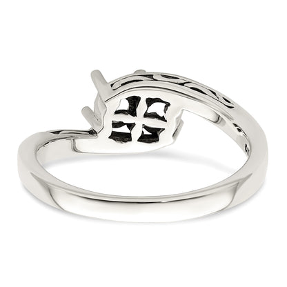 Sterling Silver Antiqued w/14k 2-stone Mother's Ring Mounting