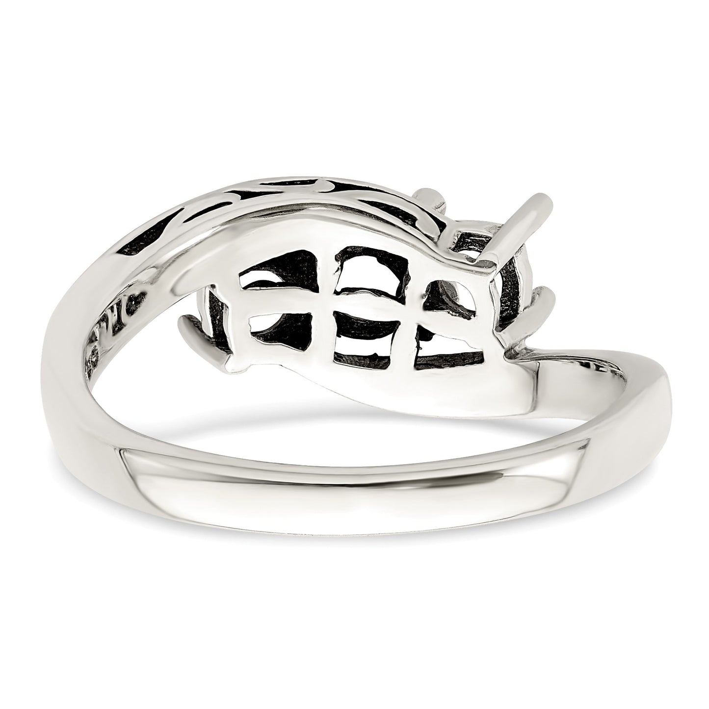 Sterling Silver Antiqued w/14k 3-stone Mother's Ring Mounting