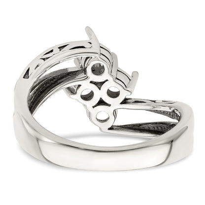 Sterling Silver Antiqued w/14k 4-stone Mother's Ring Mounting