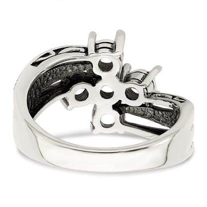 Sterling Silver Antiqued w/14k 5-stone Mother's Ring Mounting