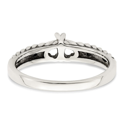 Sterling Silver Antiqued w/14k 2-stone Mother's Ring Mounting