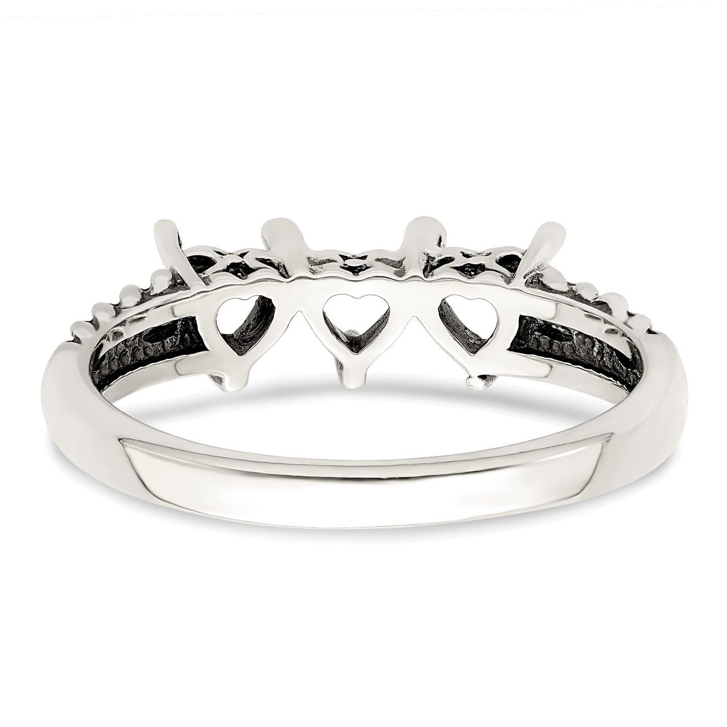 Sterling Silver Antiqued w/14k 3-stone Mother's Ring Mounting