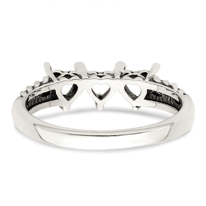 Sterling Silver Antiqued w/14k 3-stone Mother's Ring Mounting