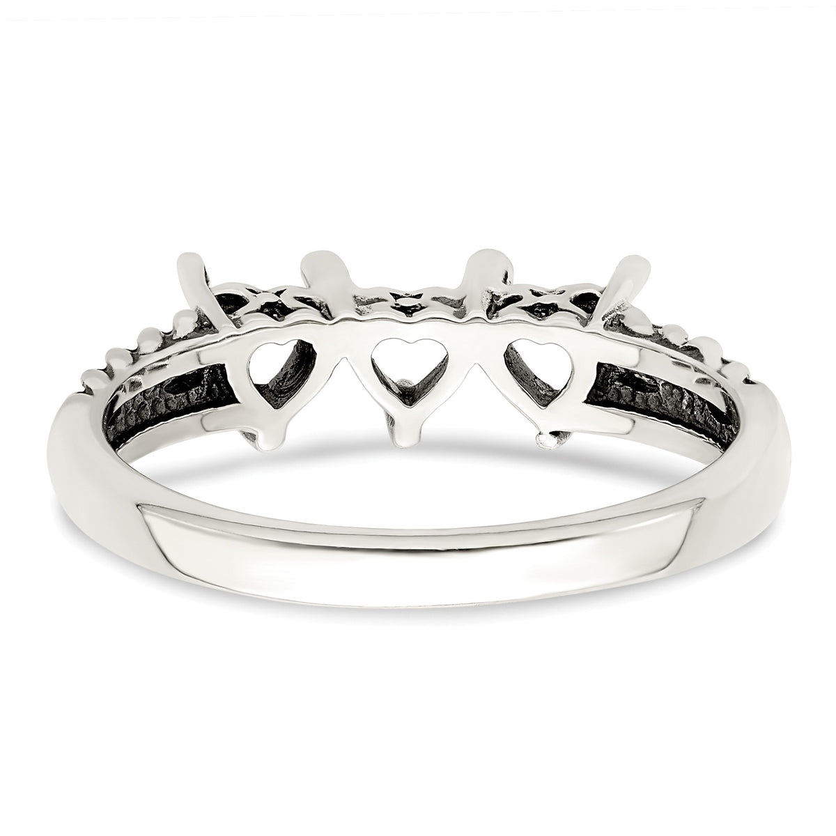 Sterling Silver Antiqued w/14k 3-stone Mother's Ring Mounting