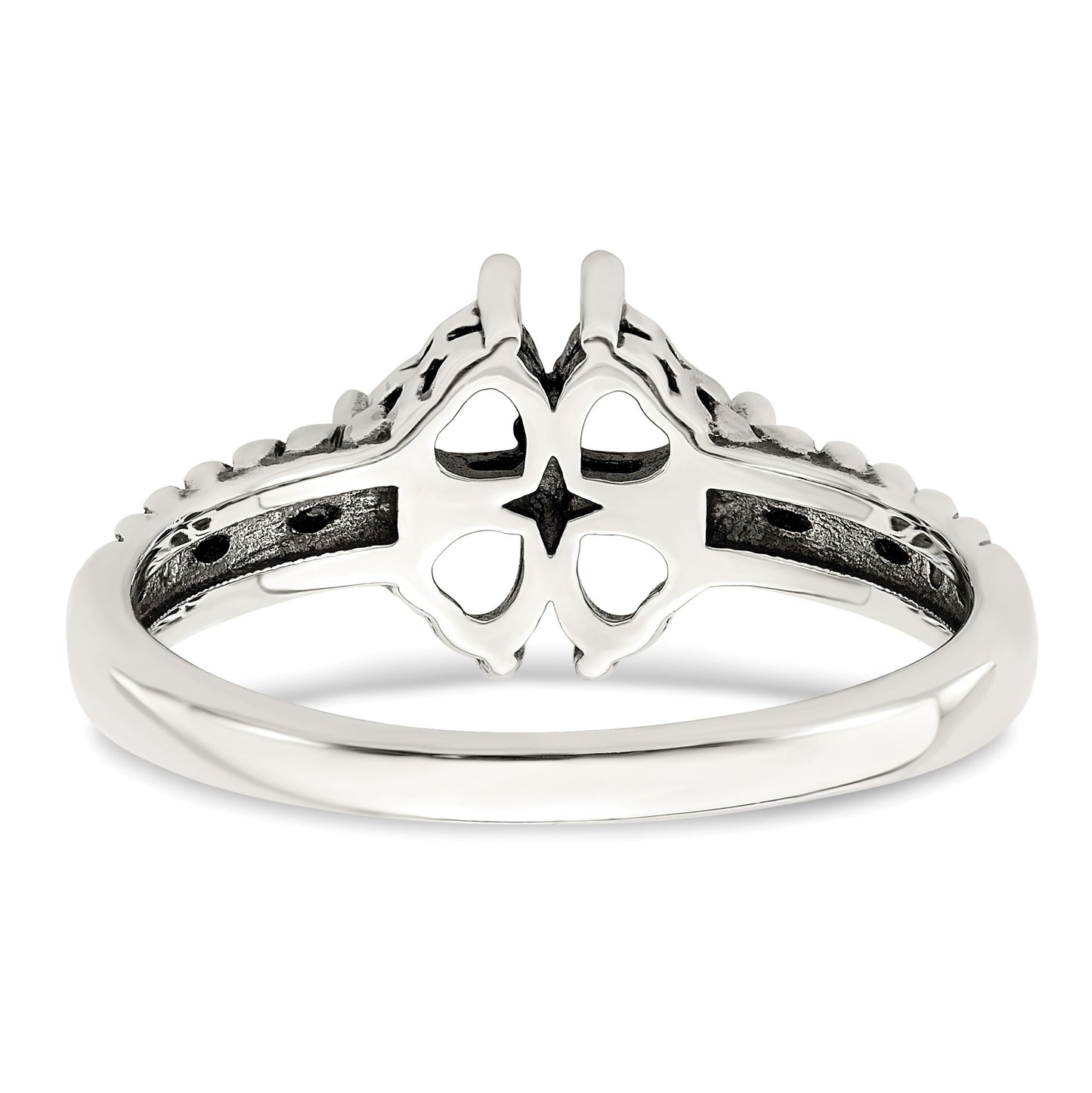 Sterling Silver Antiqued w/14k 4-stone Mother's Ring Mounting
