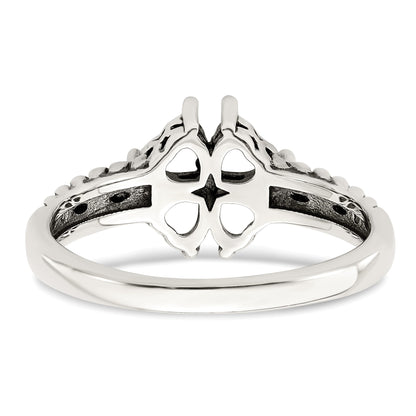 Sterling Silver Antiqued w/14k 4-stone Mother's Ring Mounting