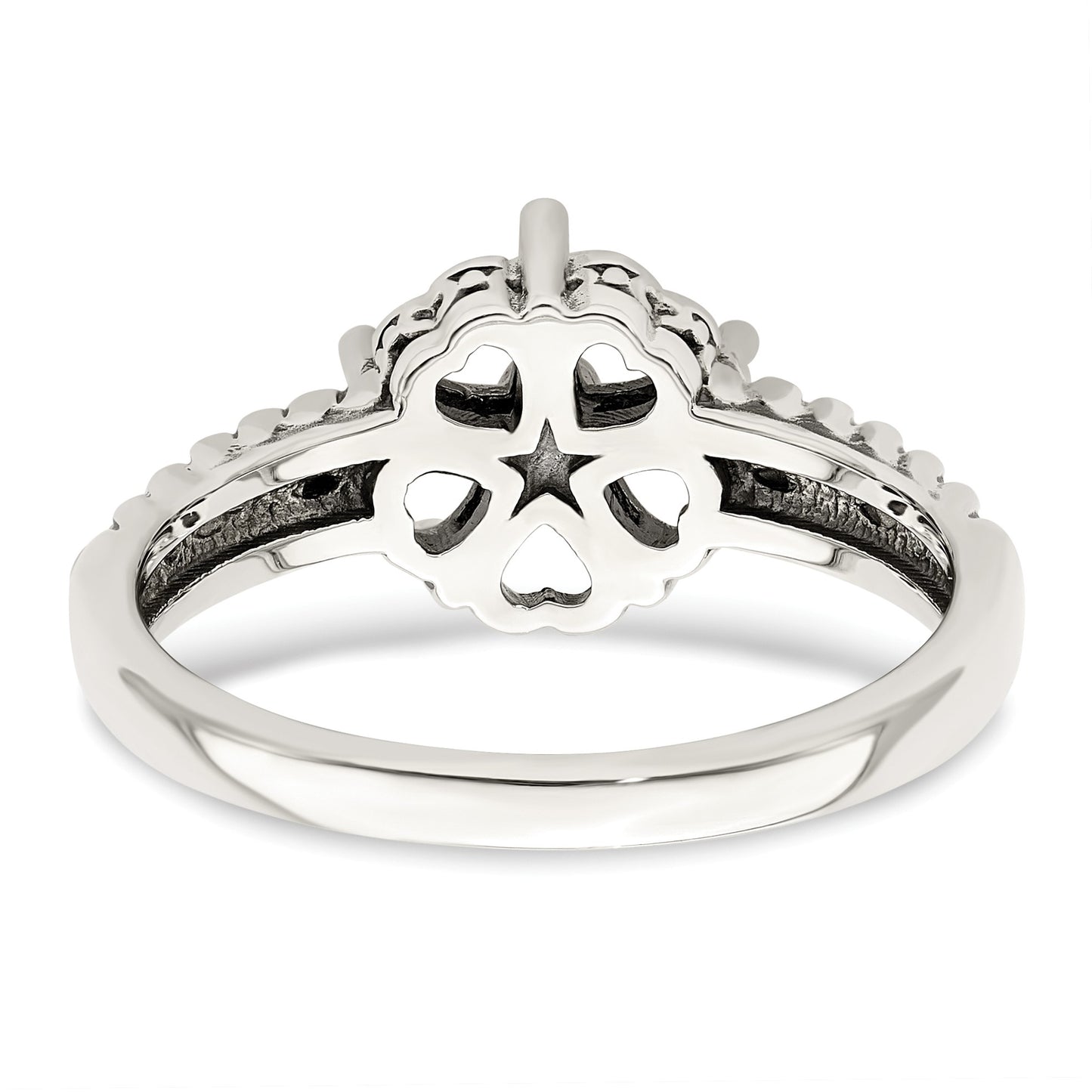 Sterling Silver Antiqued w/14k 5-stone Mother's Ring Mounting