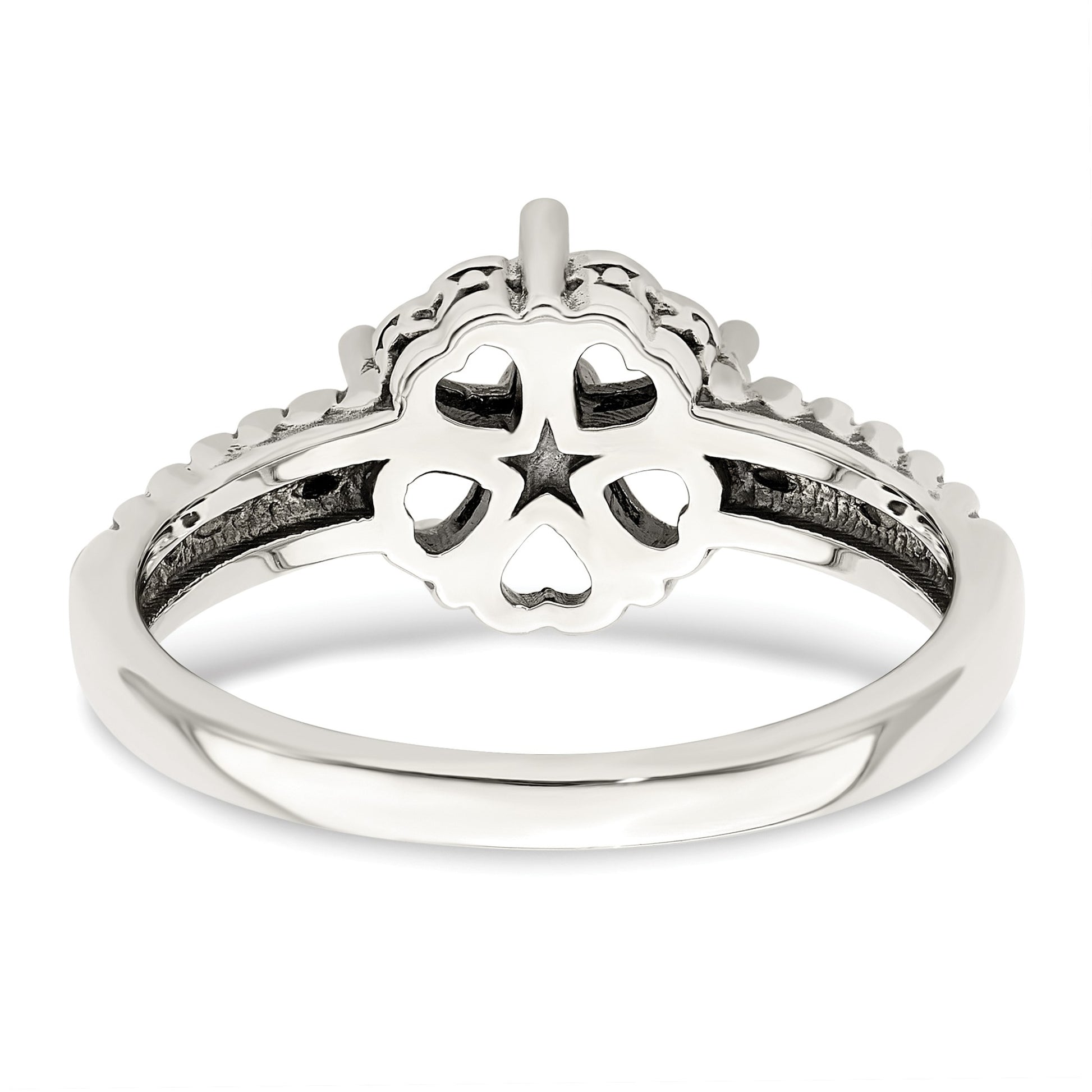 Sterling Silver Antiqued w/14k 5-stone Mother's Ring Mounting