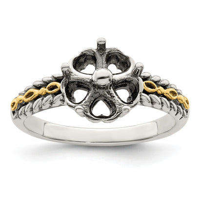 Sterling Silver Antiqued w/14k 5-stone Mother's Ring Mounting