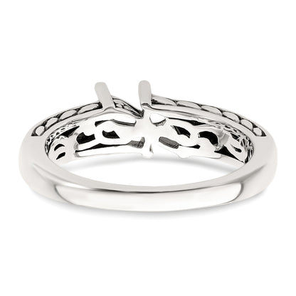 Sterling Silver Antiqued w/14k 2-stone Mother's Ring Mounting