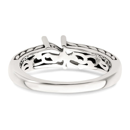 Sterling Silver Antiqued w/14k 2-stone Mother's Ring Mounting