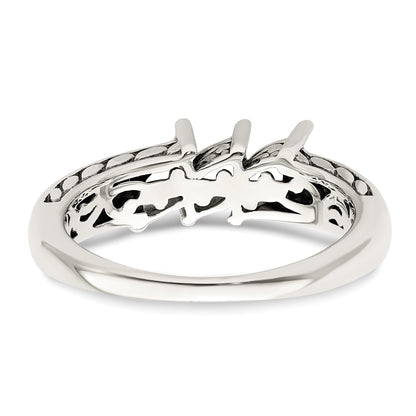 Sterling Silver Antiqued w/14k 3-stone Mother's Ring Mounting