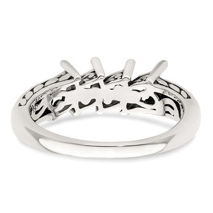 Sterling Silver Antiqued w/14k 4-stone Mother's Ring Mounting
