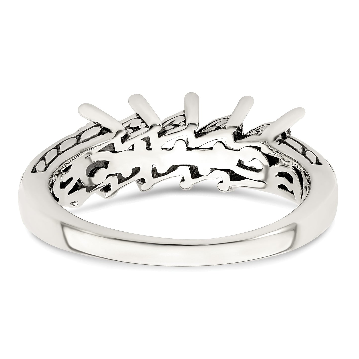 Sterling Silver Antiqued w/14k 5-stone Mother's Ring Mounting