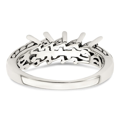 Sterling Silver Antiqued w/14k 5-stone Mother's Ring Mounting