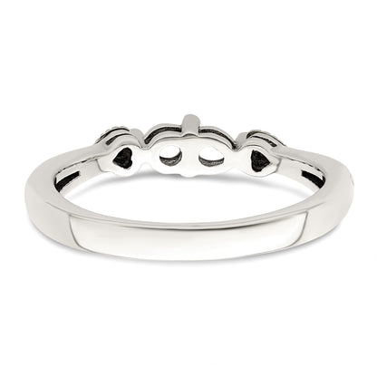 Sterling Silver Antiqued w/14k 2-stone w/Diamond Mother's Semi-Mount Ring