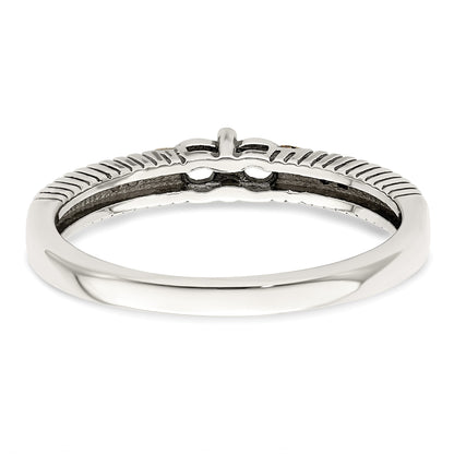 Sterling Silver Antiqued w/14k 2-stone w/Diamond Mother's Ring Semi-Mount
