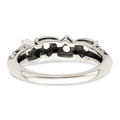 Sterling Silver Antiqued w/14k 4-stone Mother's Ring Mounting